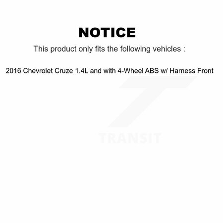 Transit Auto Front Wheel Hub Bearing Sensor Kit For 16 Chevrolet Cruze 1.4L W/ 4-Wheel ABS w Harness K7S-101914